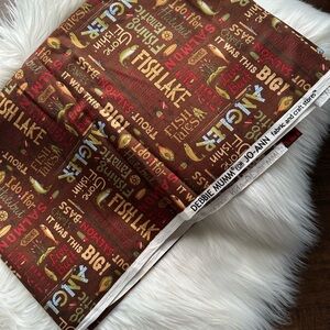 100% Quilters cotton fabric Brown Fishing-Themed